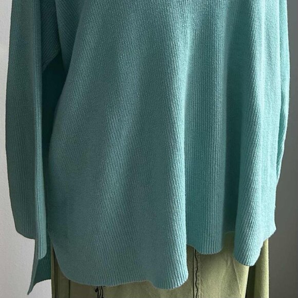 Eileen Fisher Seafoam Italian Organic Linen-Cotton Knit Boatneck Sweater – US XL - Picture 9 of 11